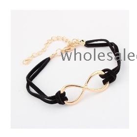 Új Érkezés Fashion Korea Egyszerű Bowknot Metal lánc karkötő Fekete YW13051576