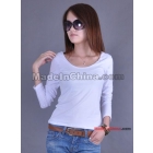 10 pcs/lot 100% cotton womens ladies girls Long-sleeved round neck blank DIY t shirt free shipping via EMS