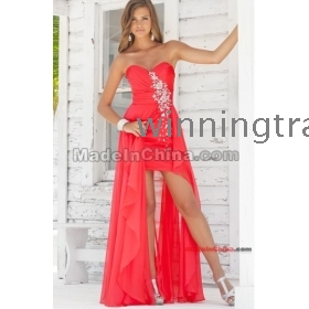 2012 sexy Asymmetric chiffon floor length Sweetheart Sheath/Column Prom Dresses  Evening prom party Dress