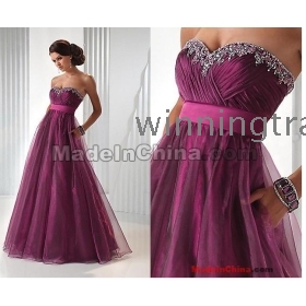 Free Shipping 2011 Best Selling Custom Made Empire Organza Formal Evening party prom Dress 