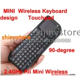 2.4GHz Mini Wireless Rii Mini PC handheld Keyboard with Touchpad 90-degree