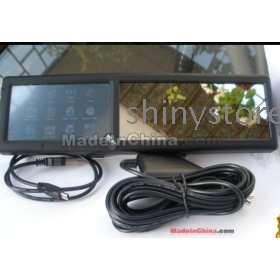 10pcs 4.3 Inch Car GPS Navigation with Bluetooth Rearview Mirror 4GB Card free late 3D Maps