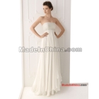 Custom- Slim/Column Sidra summer Strapless floor-length Organza   Gown  Novia wedding dresses