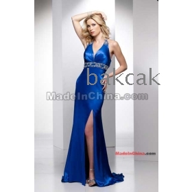 custom-mad 2012  satin Halter Beading Open his Floor-length Alyce Exclusive Prom Dresses Special Occasion Dresses - Style         