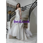 Beautiful wedding dress->Sweetheart Neckline Sleeveless zipper up wedding dresses 