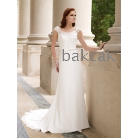 Bohemian wedding dress>>A-Line Applique Strapless bohemian Zipper up weddings dresses 