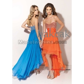 custom-mad 2012  organza Sweetheart Ruched Beading Ankle-length  Paparazzi Prom Dresses - Style 