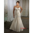 custom- gorgeous  Sweetheart satin  Floor-Length Chapel train Draped The bride Plus Size Wedding Dresses 