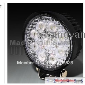 27W LED HIGH POWER DRL WORK LIGHT 4.5" ROUND 3*9LED OFFROAD BUMPER LAMP FOG LIGHT 10pcs/lots 01l