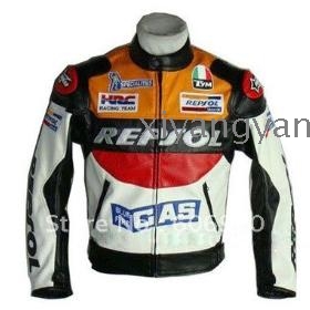 free wholesale-2013New Moto GP motorcycle REPSOL Racing Leather Jacket size S to XXXL  e