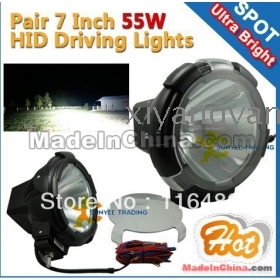 2*7INCH 55W HID XENON DRIVING LIGHT SPOT OFFROAD WORK 4X4 4WD 12V SPOTLIGHTS r