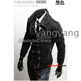 Free Shipping 2011 New Men's Jacket Leisure man long wool coat Hot Men's dust coat Color:Drak gray, Size:M-L-XL-XXL 8j 