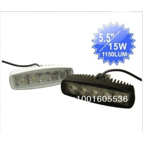 Free shipping 6 PCS High Power 5'' Led Works Light Toughed Glass 15W Led Work Light Fog Flood For Off-road Vehicle ATV