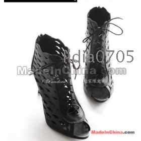 Free Shipping Wholesale Hot Sale Noble Roman Style Wild Pierced  Up Heels Sandals US5-8.5
