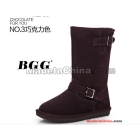 New 2013 Thermal   in China BGG snow boots rubber sole winter boots cowhide high-leg boots a01-58