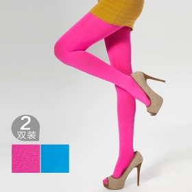 VANCL Sydney 2-Pack Stretch Pantyhose (40D) Rose/Lake Blue SKU:189108