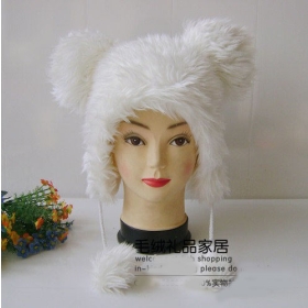 Nagyker - fehér Mickey divat kalap téli sapka rajzfilm állati modell sapka fejfedő kockajátékos kalap