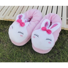 Freie Verschiffen Frauen warme Pantoffel Pink Rabbit Cartoon Winter Baumwolle Hausschuhe Schuhe zu Hause freie Größe Plüsch schönen