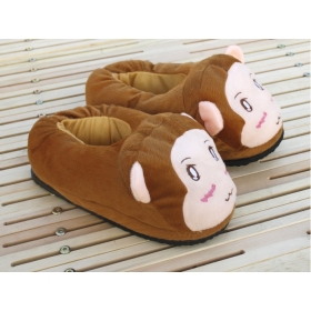 Wholesale free shipping  Man warm slipper monkey cartoon cotton slippers home shoes free size plush lovely 