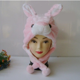 Großhandel - rosa Kaninchen Häschen weisehut Wintermützen cartoon Tiermodell Kappe Kopfbedeckung dicer chapeau