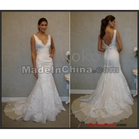 Wholesale free shipping Custom- mermaid wedding dress ,satin bride dress bridesmaid dress Vogue female skirt White / ivory  #xui24