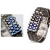 Expédition libre en gros New Grind grès noir de montre de fer mode samouraï Japon chaîne de main table bleue Lampe LED montre -bracelet # vb3