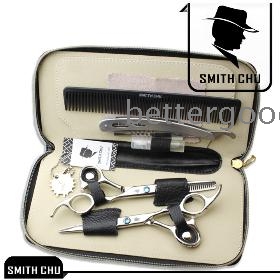 SMITH CHU 6.0 Inch Professional Nůžky Kadeřnictví Vlasy a ztenčování Nůžky Set s tlumičem hluku Pad vlasy nůžky JP440C Řezání HM100