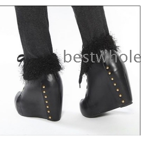 Incredible High Platform Wood Heel With Adjustable T-strap Closure Ankle Boots Sexy Boots #121-4