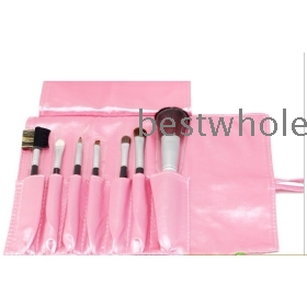 Free Ship 7Pcs  Professional Makeup make up Cosmetic Brush Set Kit Tool + Roll Up Case #101