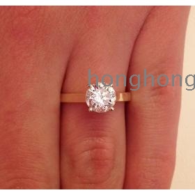 1.00 CT OKRUGLI CUT D/SI1 DIAMOND Solitaire angažman prsten 14K žuto zlato $ $ $ $