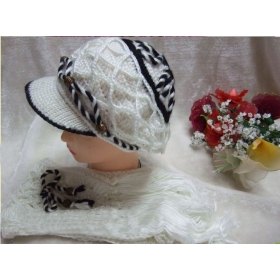 free shipping  New 5pcs Pure Manual Wool Knitting Women (scarf + hat) GO33