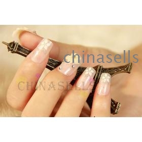 vrij schip 3D schoonheid acryl nail art valse nep nagel tips stickers bruids nagel accessoires terug lijm stijl 24pcs/set