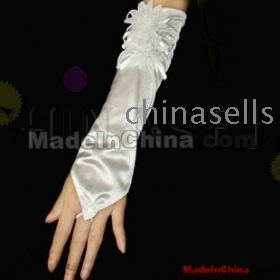 free ship dual- Satin bridesmaid bride gloves fingerless Wedding gloves hook finger gloves  gloves wedding banquet gloves long style