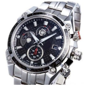 Free shipping EFE-504D-1AV EFE-504D 504D watch men's Chronograph Watch Stainless Steel sport watch 