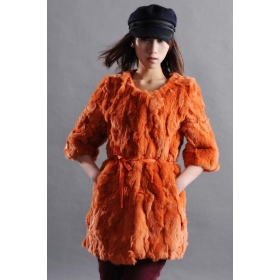 Hot Sale!Free Shipping Genuine rabbit fur coat / Fashion/Laddies' fur outwear -colors size:S/M/L/XL/XXL/XXXL
