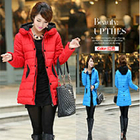 Winter women's medium-long slim wadded jacket outerwear female cotton-padded jacket Multi Colors Size:XL~3XL Free Shipping