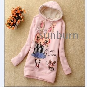 New Womens Hoodies Sexy Top Lovely rabbit Designed Womens Sweatshirts Hoodies 6 Color Free Shipping
