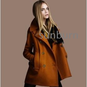 FREE SHIPPING 2013 new spring autumn winter fashion double breasted coat ladies wool jacket outerwear overcoat plus size trench 3-colors