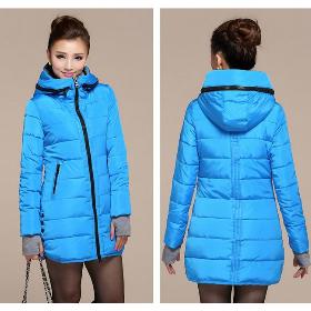 2014 winter female down coat slim gloves cuff medium-long down cotton-padded jacket plus size L~XXL Free Shipping