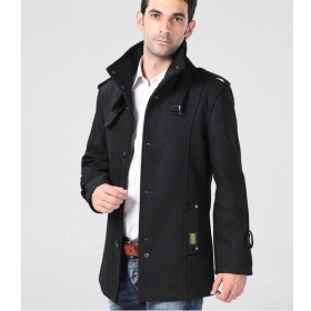 Gratis verzending plus size nieuwe mode Mannen wollen jassen trenchcoat winter kleding bovenkleding jas jas buiten windjack