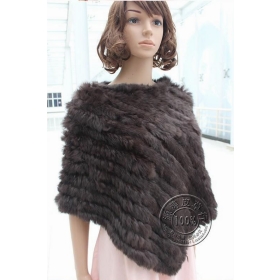 Free shipping !! 14-Colors Genuine Rabbit Fur Poncho Autumn Female Fashionable matching Stripe Hoody New Style OEM Wholesale/Retail