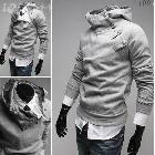 Men's oblique zipper metal buckle fleece thickening male with a hood sweatshirt HOODIES!COTTON FLEECES COAT JACKETS plus size 6-colors