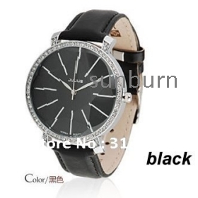 Genuine Watch! Free Shipping Julius Women's Wrist Watch Quartz Round , Crystal Leather Band Fashion Luxury JA-517 8517 Good Quality 4-colors a-2