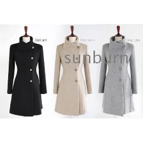 Free shipping 2013 autumn and winter women fashion slim OL outfit faux long design woolen Blends Coat outerwear female overcoat 3-COLOR, SIZE:S/M/L/XL