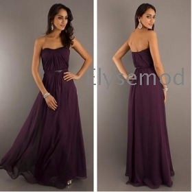 Sexy Shromáždil Romantické dlouhé bez ramínek miláček bez ramínek večerní ples šaty uk levné