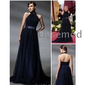 Virginia Madsen ein Online-halter Sweep / Pinsel Zug ärmellosen Chiffon oscar / Abendkleid