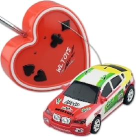 5pcs/lot New 1:64 Poker RC Micro Mini Racing Remote Control Car Heart