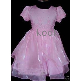 Wholesale - free shipping 2011 new ivory white pink  Organza  satin  bead embroider Flower Girl dress all size color free sashs  2-10years #fr22