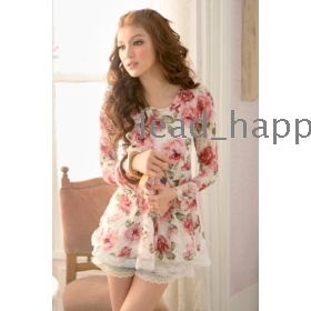 Free shipping 2012 new women's  rosebud mesh yarn long-sleeved dress 7379 coats jackets