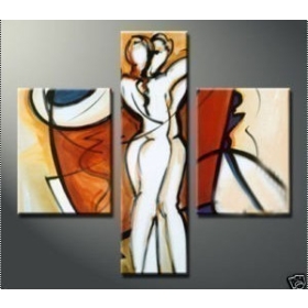 Beautiful ! 3PC MODERN ABSTRACT WALL OIL PAINTING ON CANVAS ART Z-89526